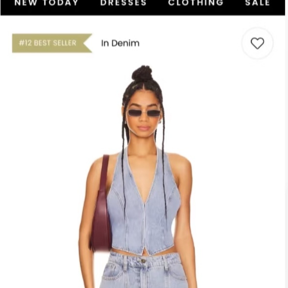 NWT Lioness Denim Halter Tank Top